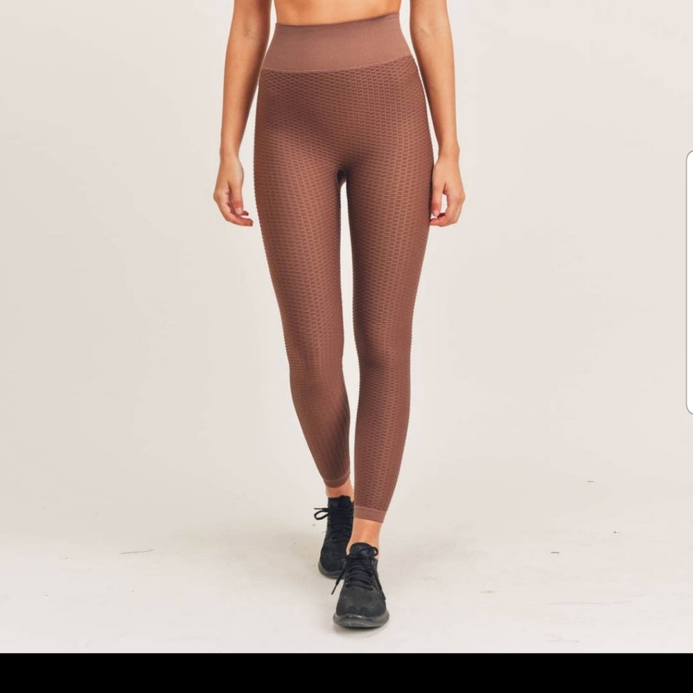 Jacquard And Ribbed Seamless High Waisted